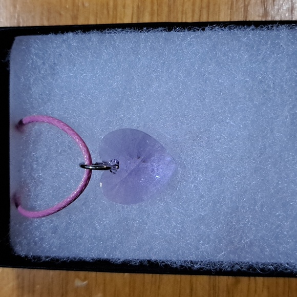 Violet Blossom Crystal Heart Necklace - Picture 2 of 5